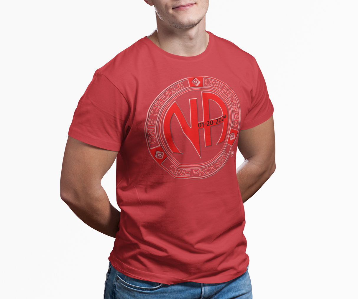 Custom Red One Disease, One Program Unisex Tee