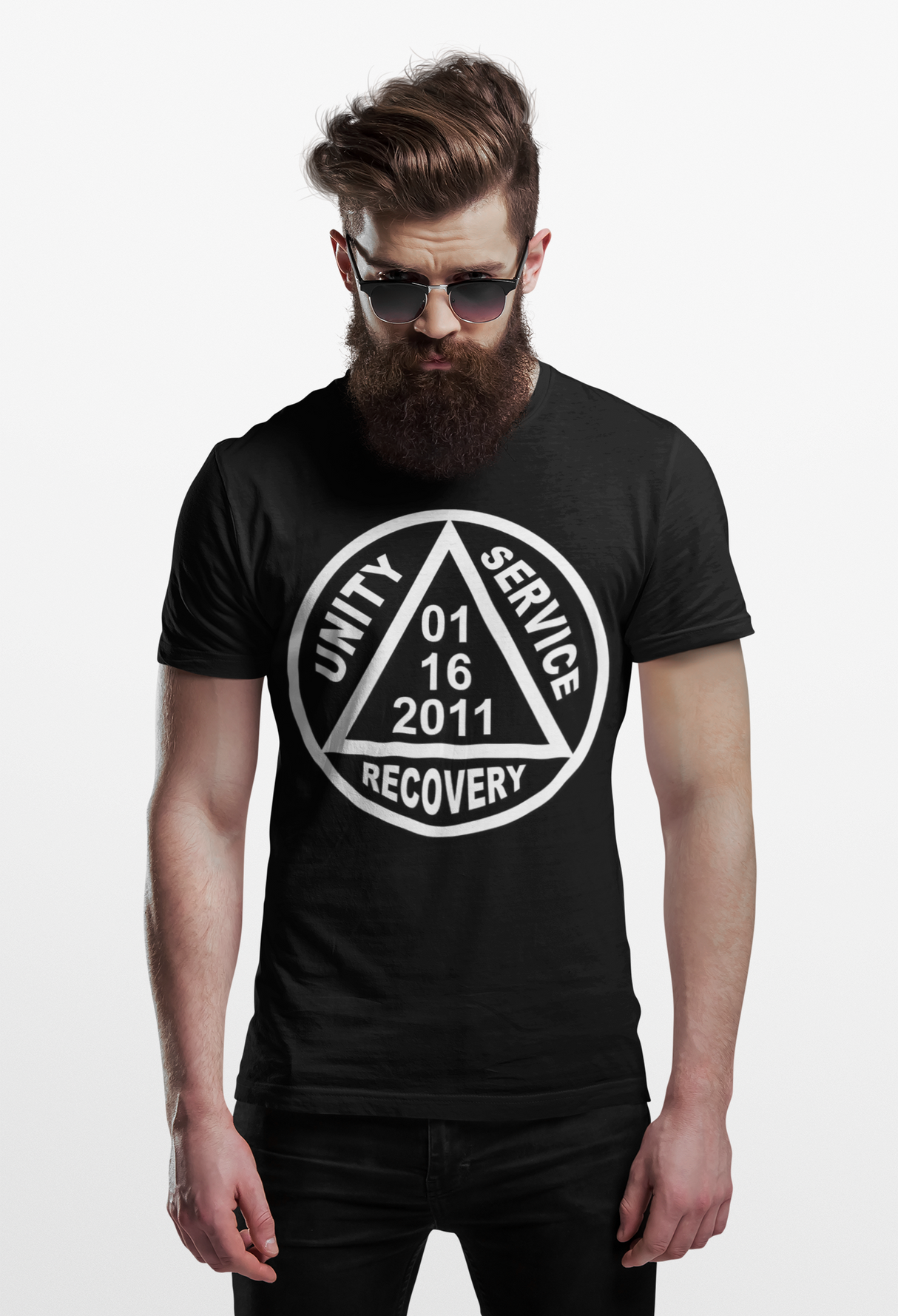 Custom Sober Date AA Symbol Unisex Tee