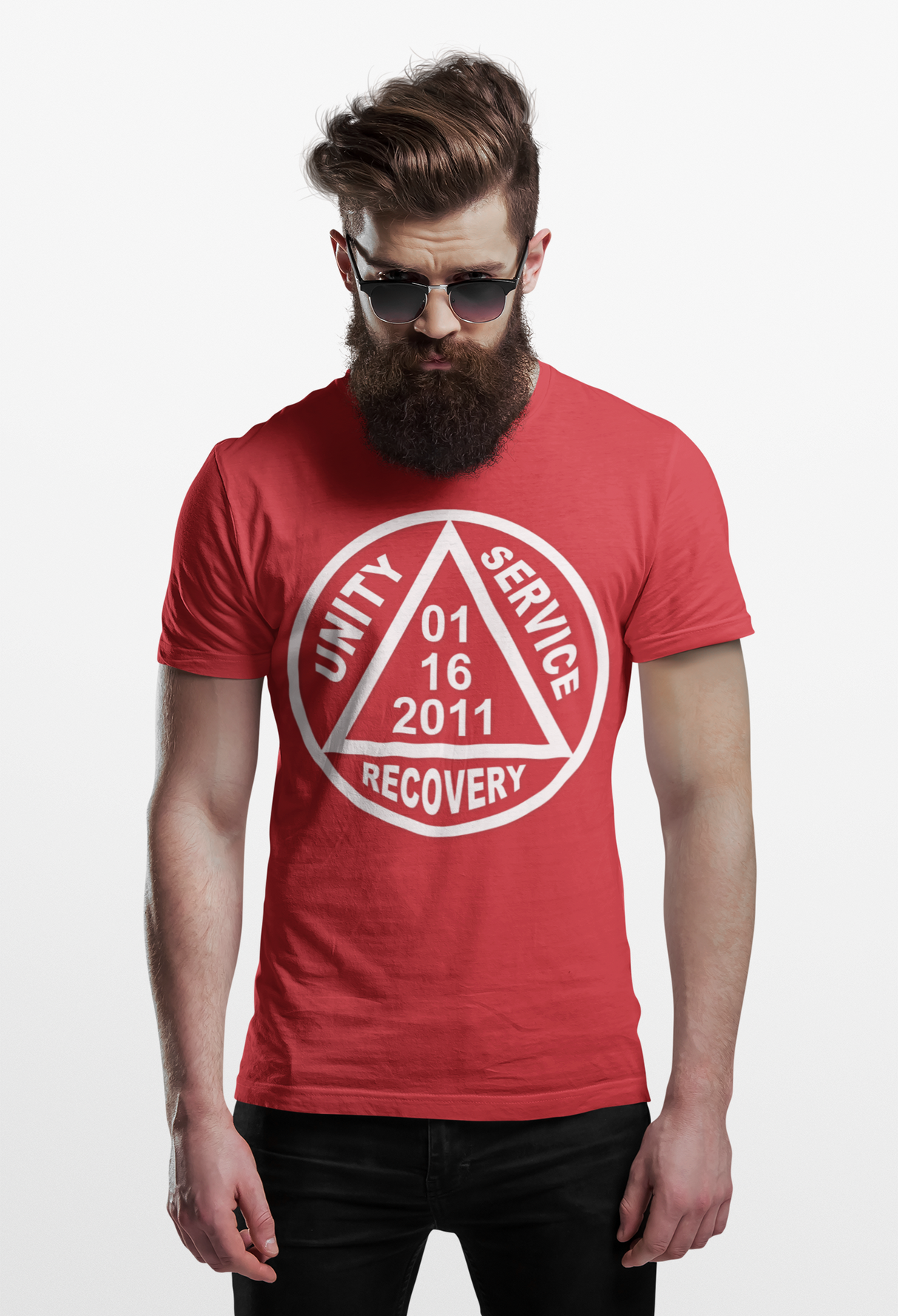 Custom Sober Date AA Symbol Unisex Tee