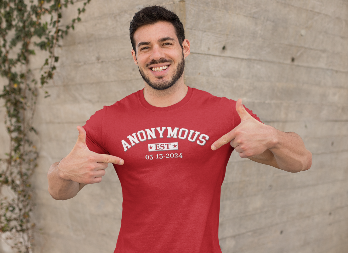 Custom Anonymous Est Clean Date Unisex Tee