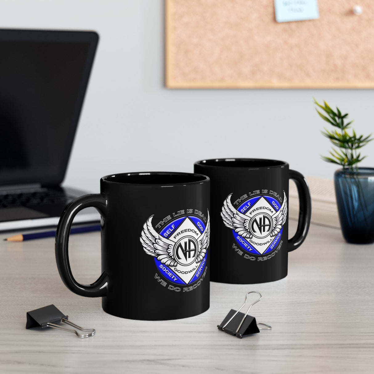 Winged NA Symbol 11/15oz Black Mug