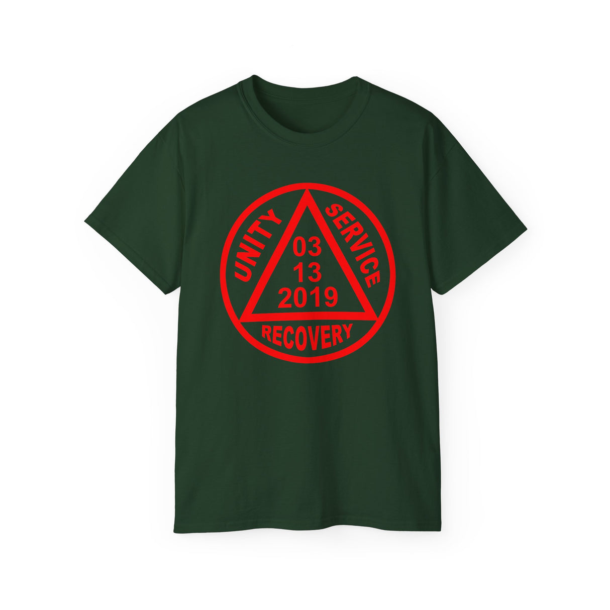 Custom Red Sober Date AA Symbol Unisex Tee
