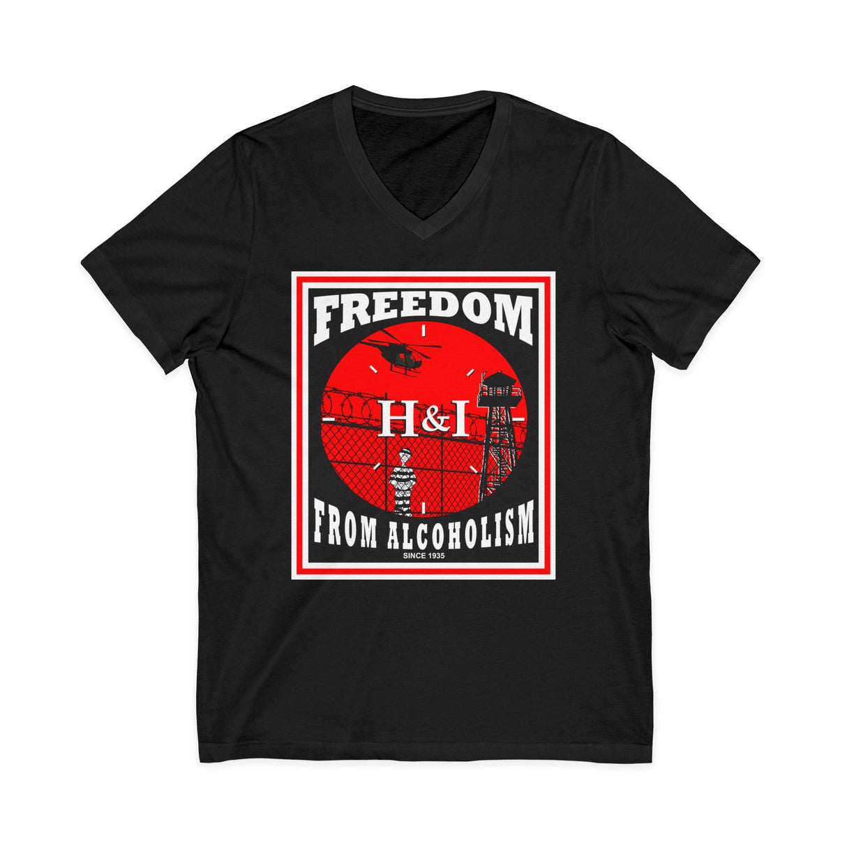 H&I Freedom From Alcoholism AA V-Neck Tee