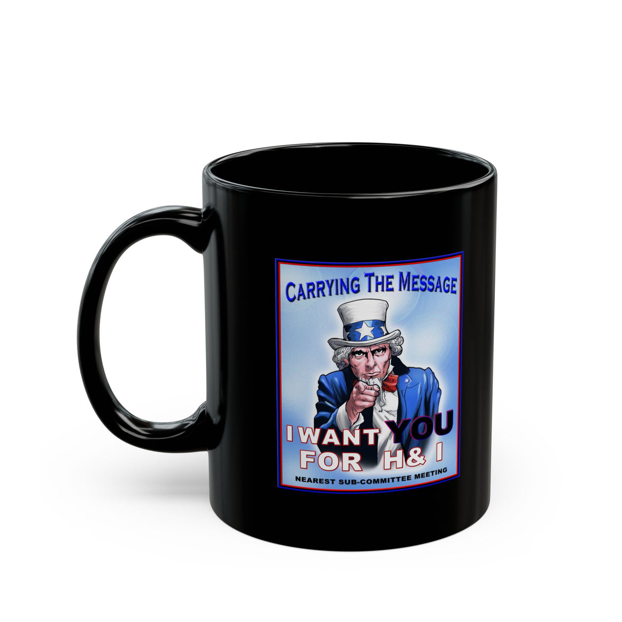 H&I Uncle Sam I Want You 11/15oz Black Mug