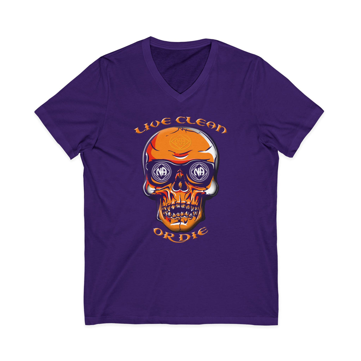 Live Clean Skull dtg V-Neck Tee