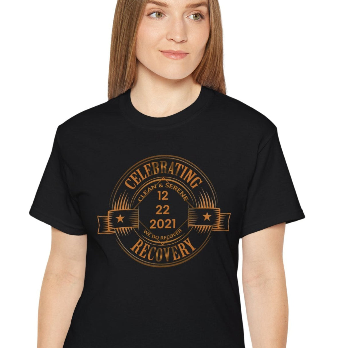 Custom Celebrating Recovery Badge dtg Tee