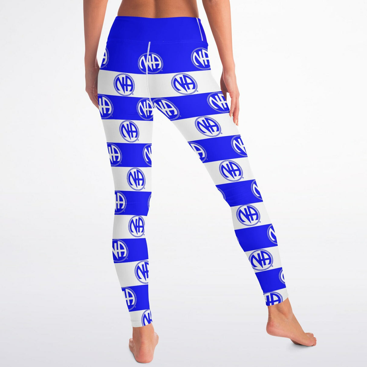 Blue & White NA Symbols Yoga Leggings - AOP