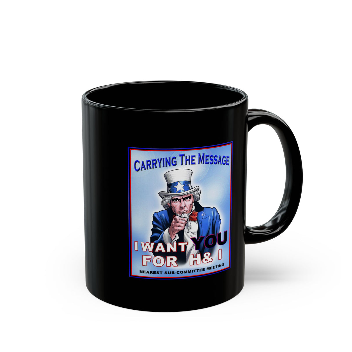 H&I Uncle Sam I Want You 11/15oz Black Mug