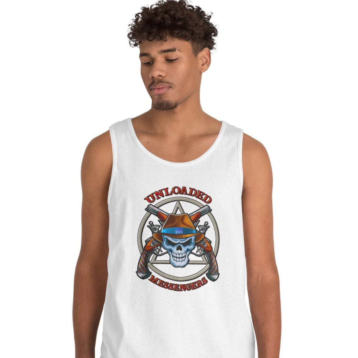 AA Unloaded Messenger dtg Tank Top