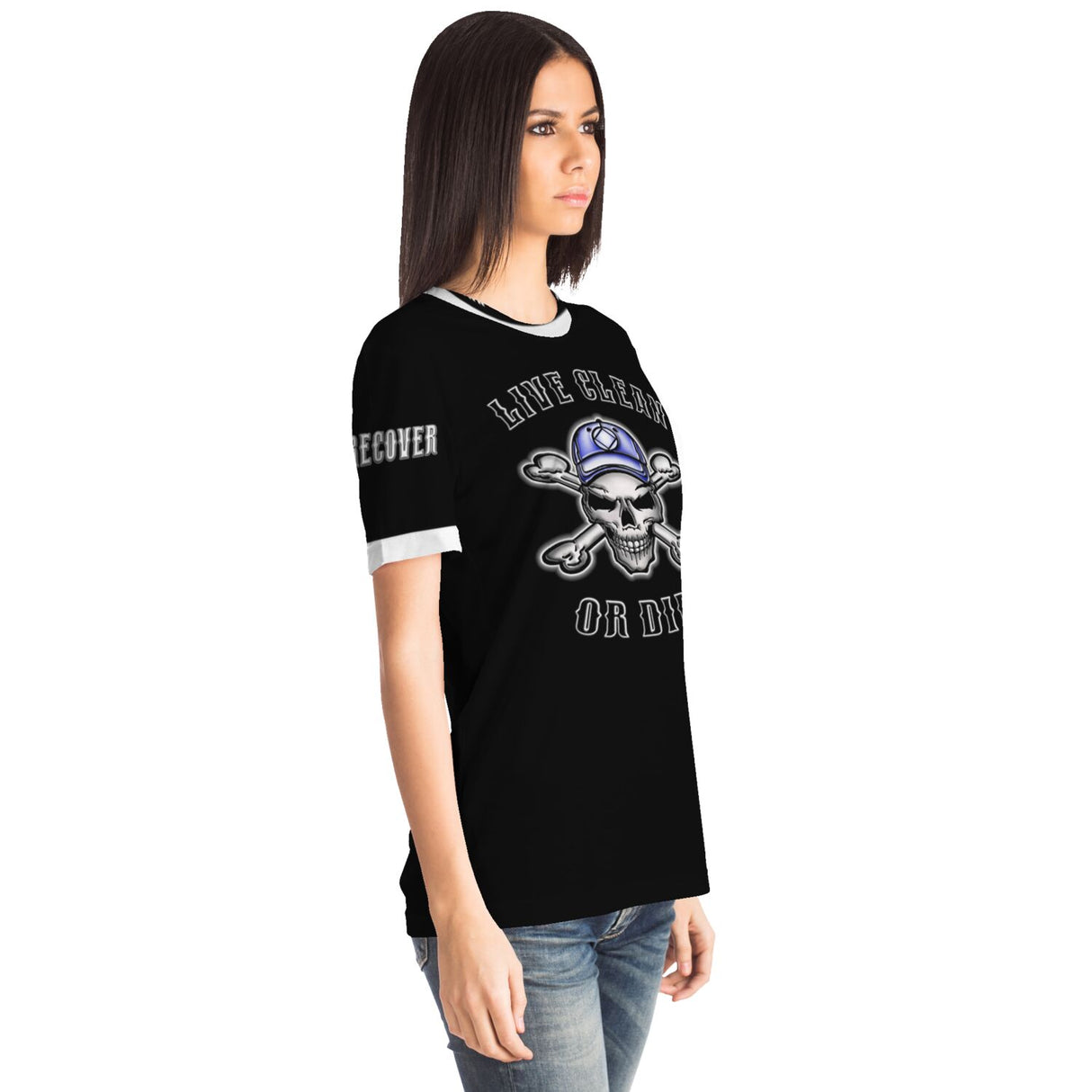 Live Clean Skull & Bones AOP T-shirts