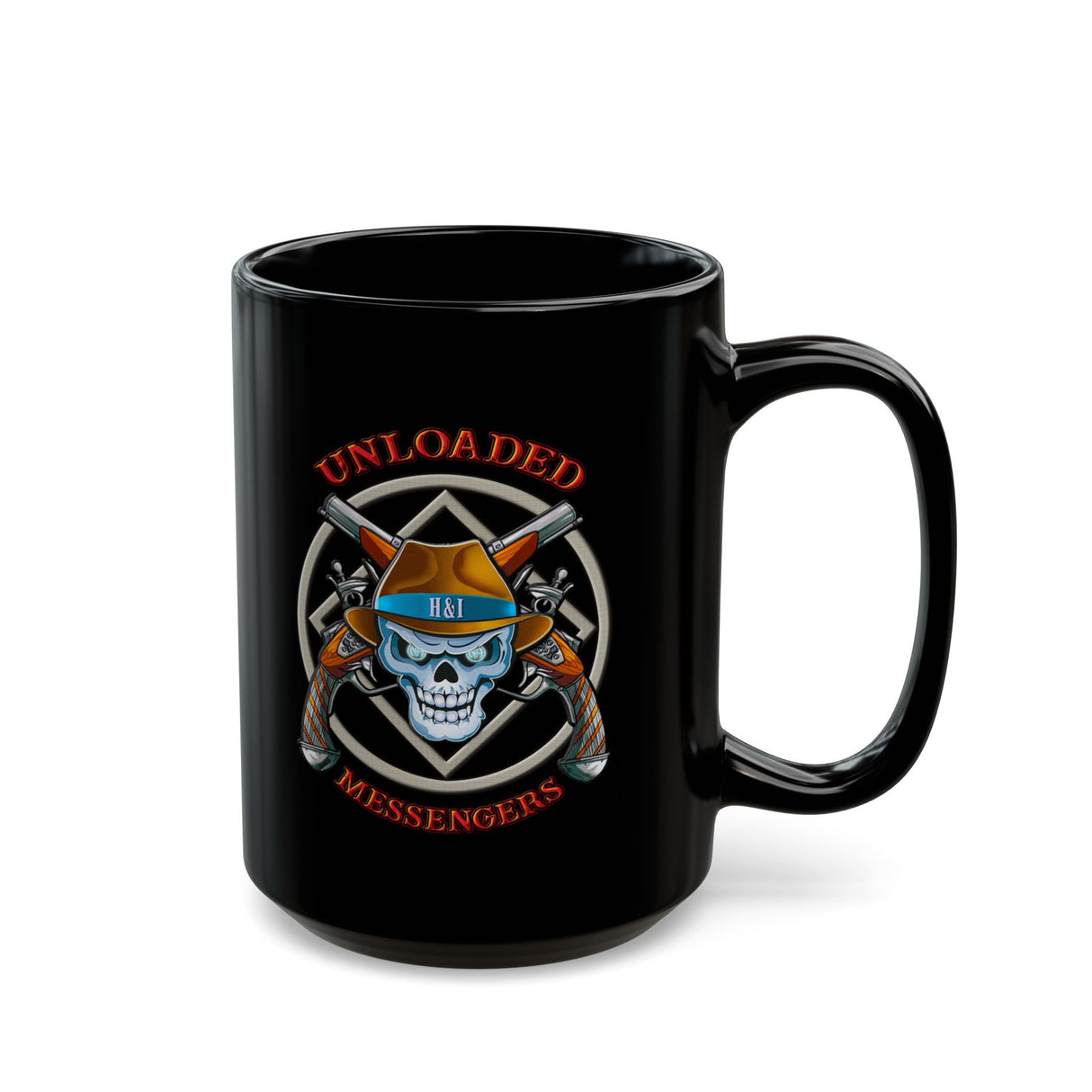Unloaded Messenger 11/15oz Black Mug