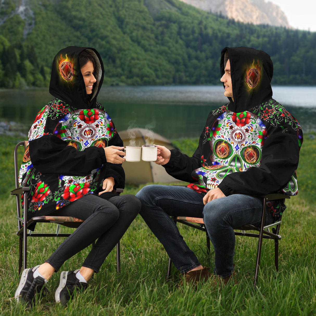 Sugar Skull Snug Hoodie - AOP