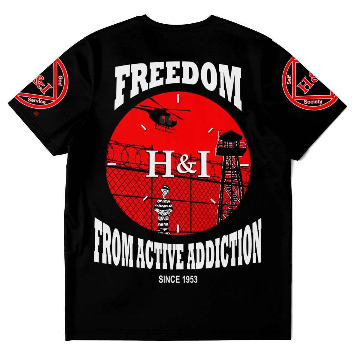 Freedom From Addiction AOP T-shirts