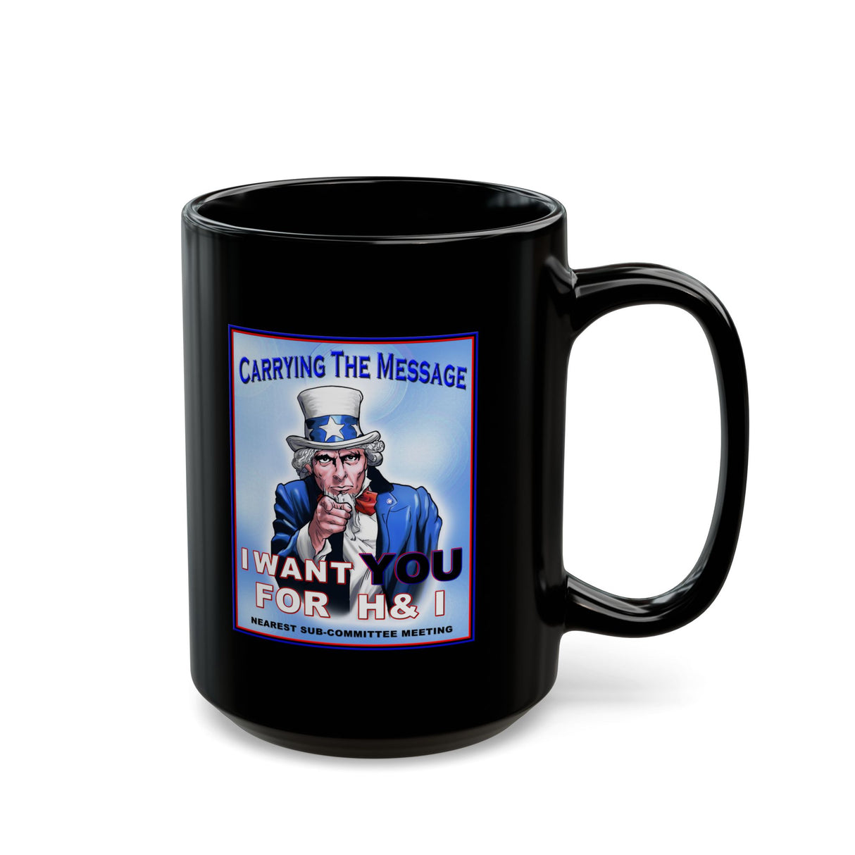 H&I Uncle Sam I Want You 11/15oz Black Mug