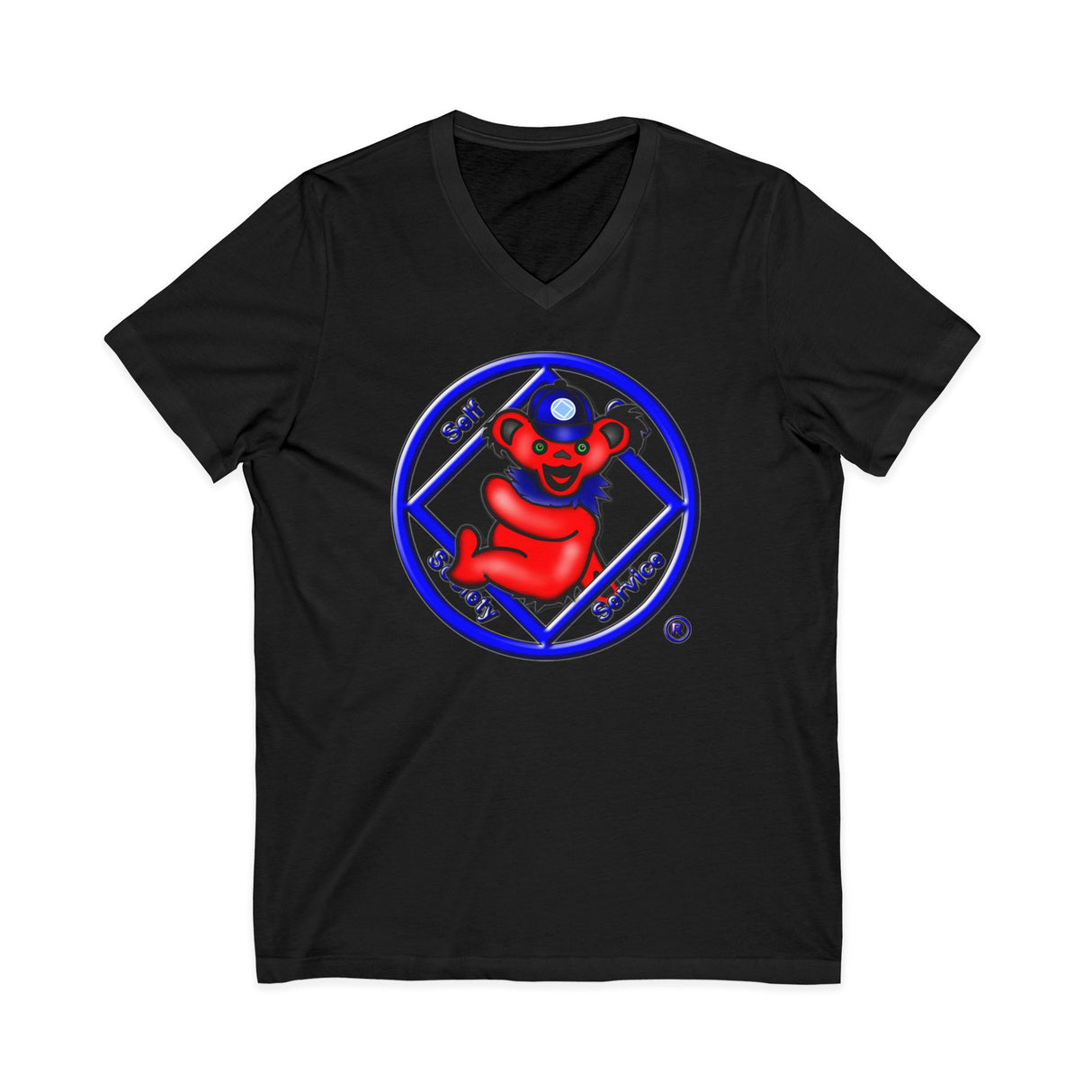 Teddy On NA Symbol dtg V-Neck Tee