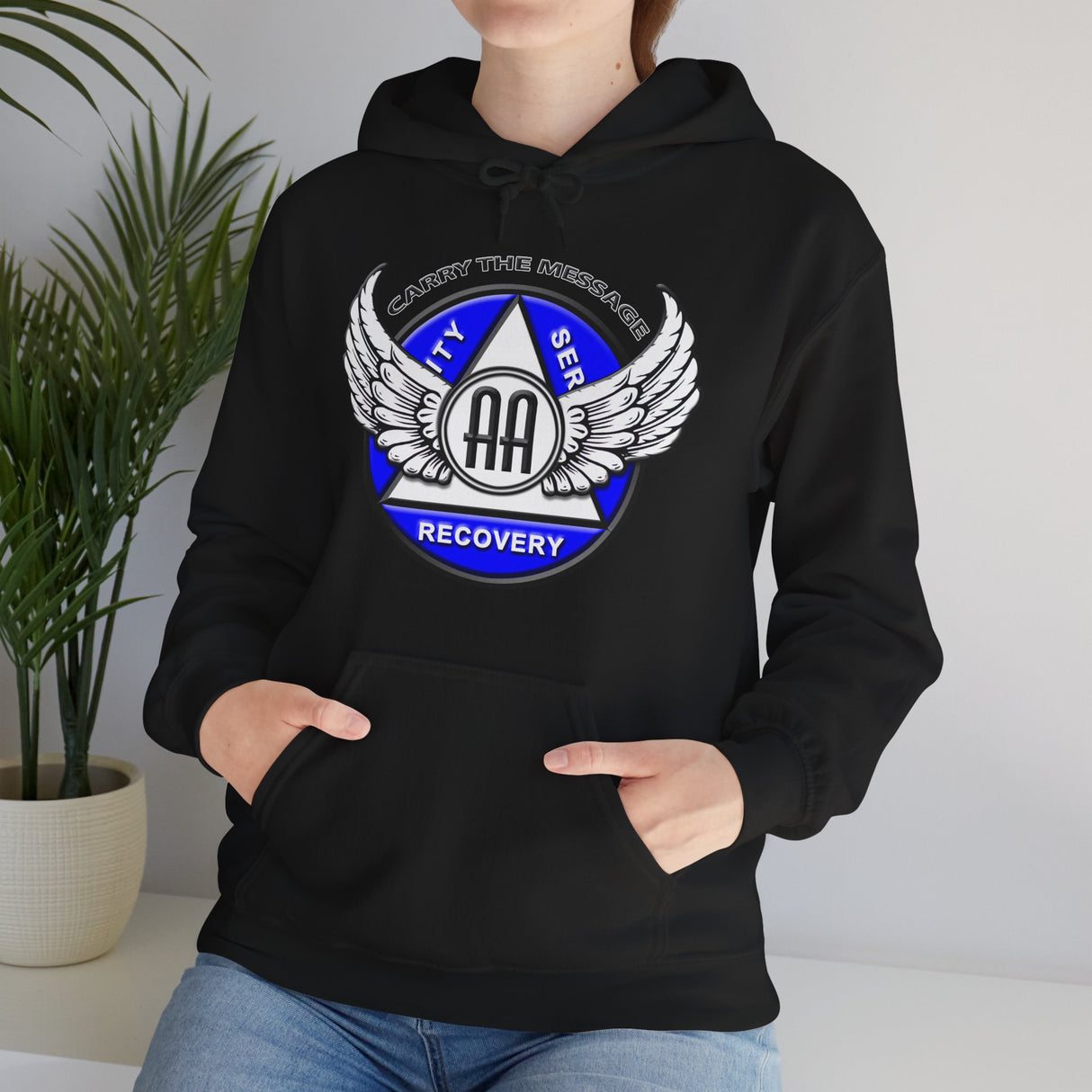 Winged AA Symbol dtg Hoodie