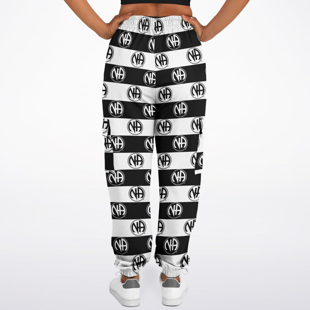 Striped NA Symbol AOP SWEAT PANTS