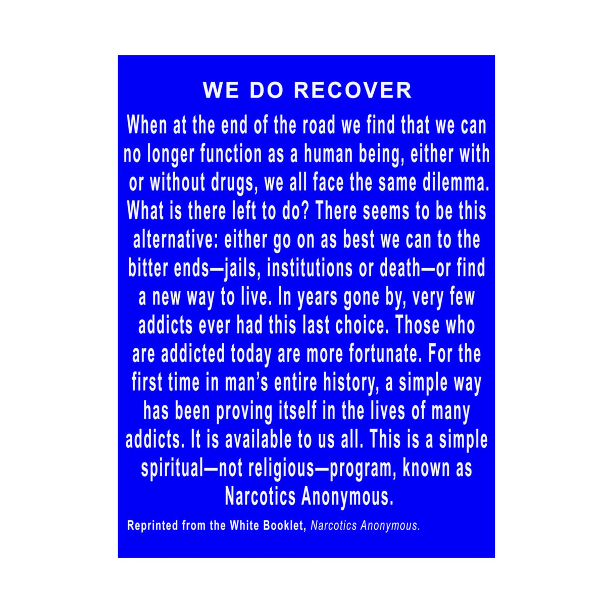 We Do Recover Vertical Posters