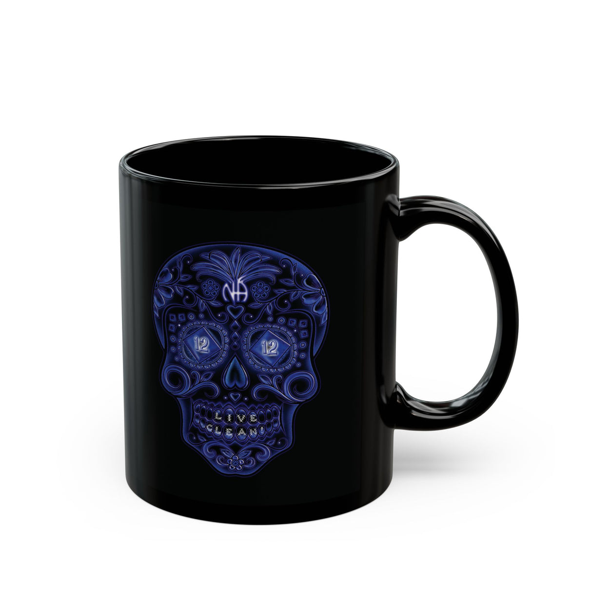 Sugar Skull Blue Life 11/15oz Black Mug
