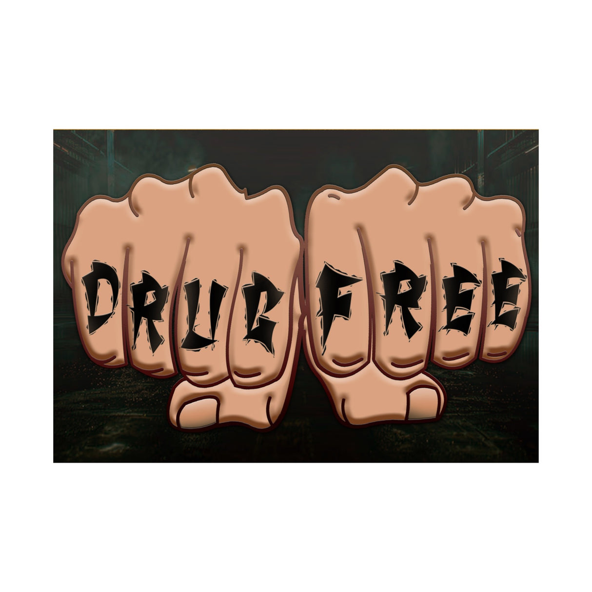 Drug Free Fist Horizontal Posters