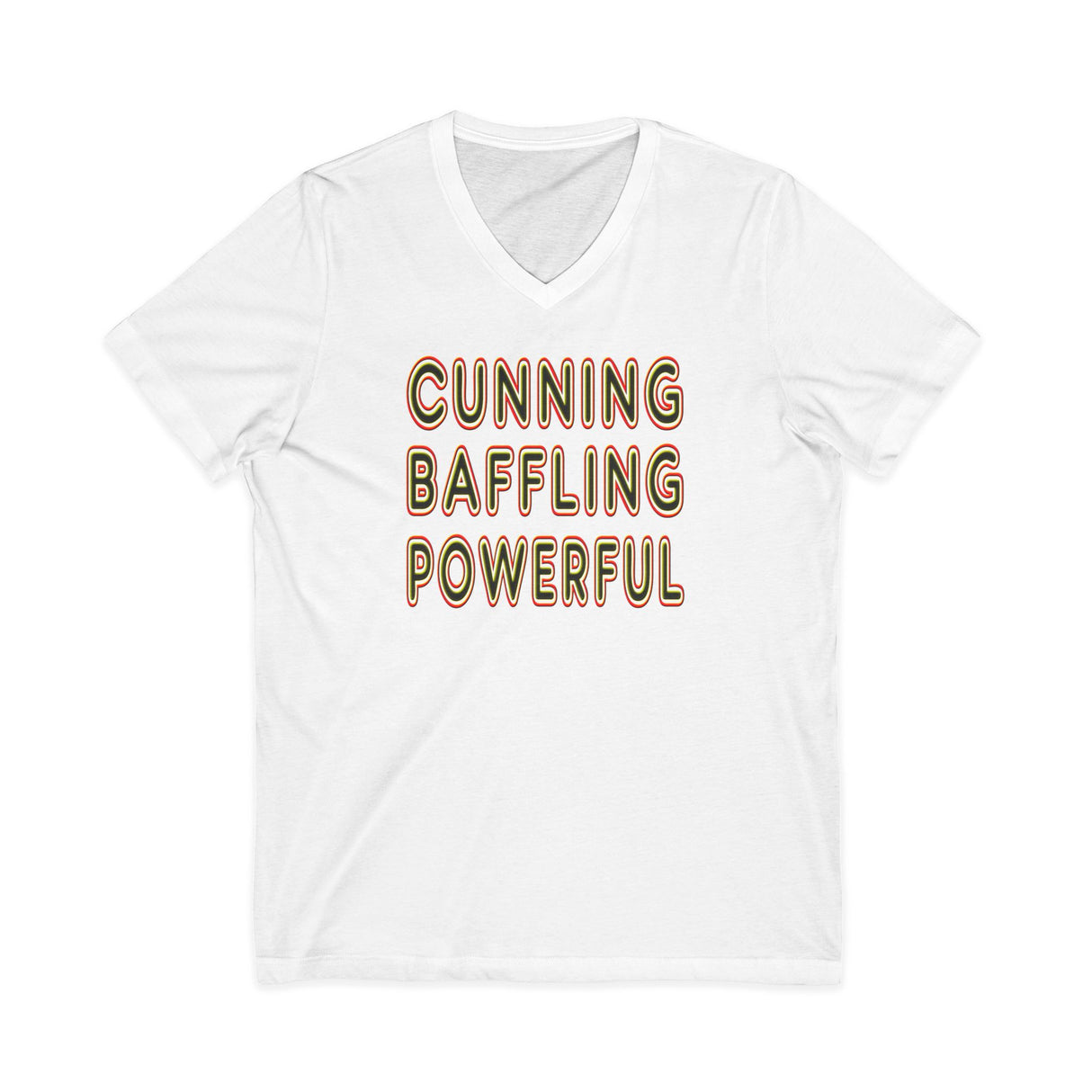 Cunning Baffling Powerful dtg V-Neck Tee
