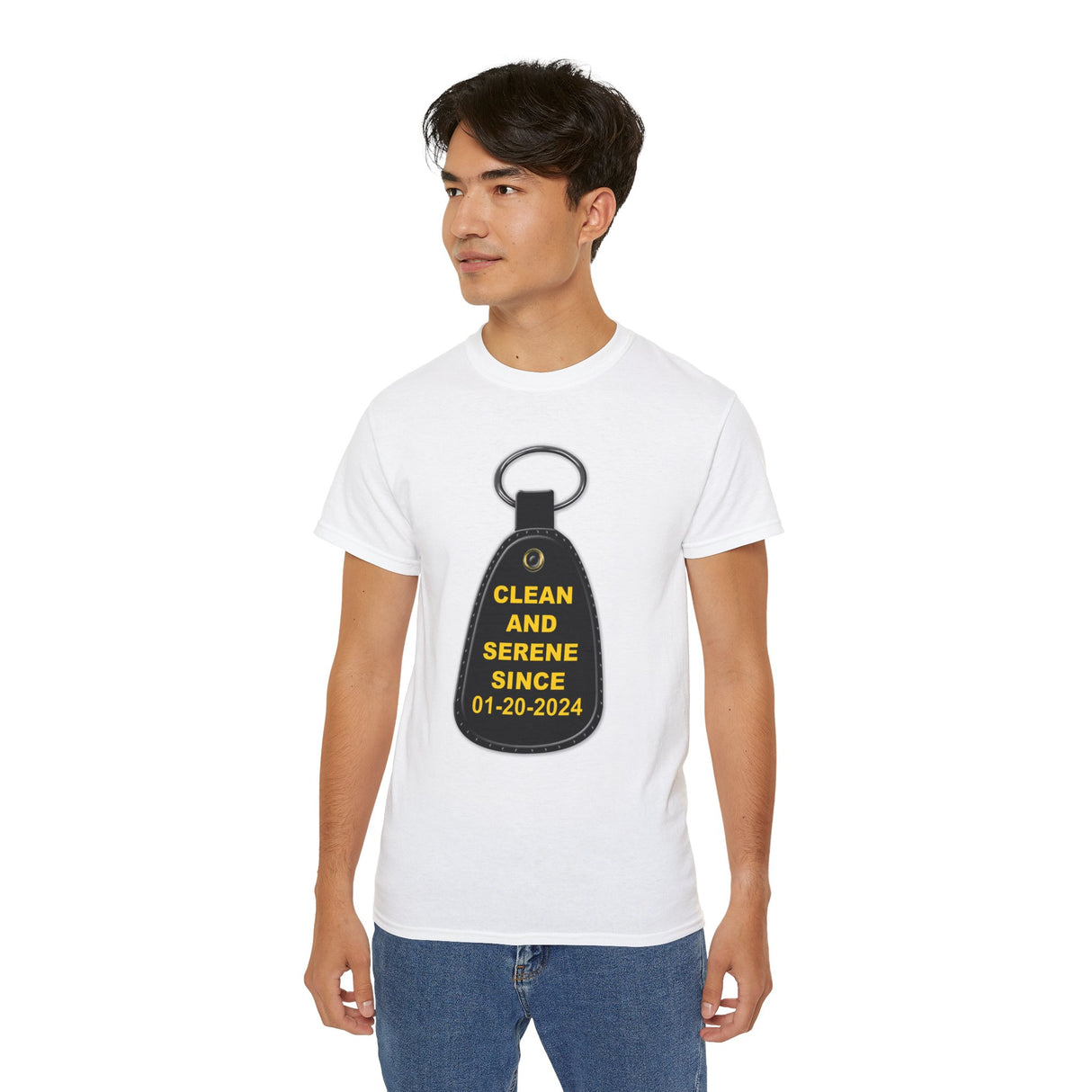 Custom Clean & Serene Since Key Tag Tee