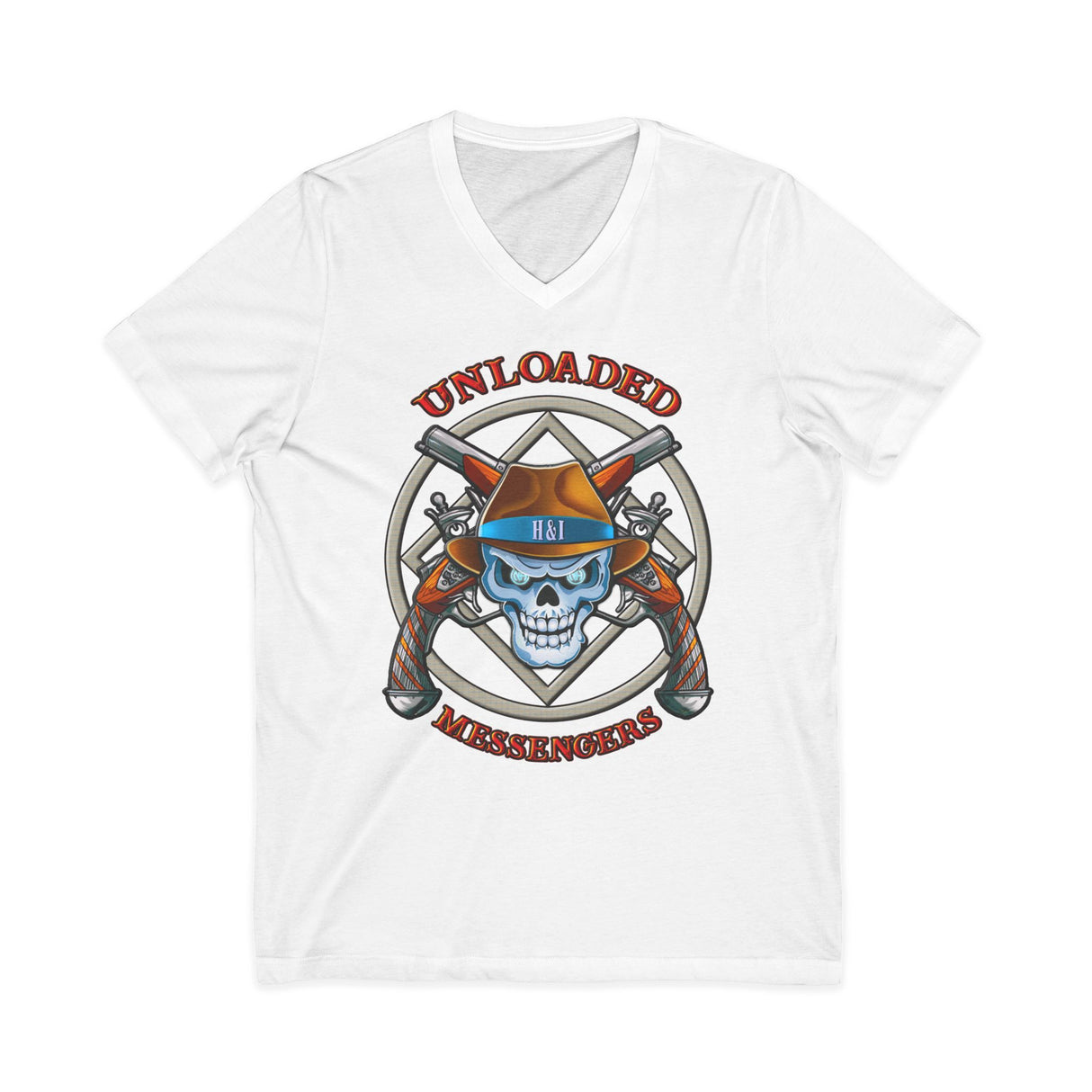 Unloaded Messenger dtg V-Neck Tee