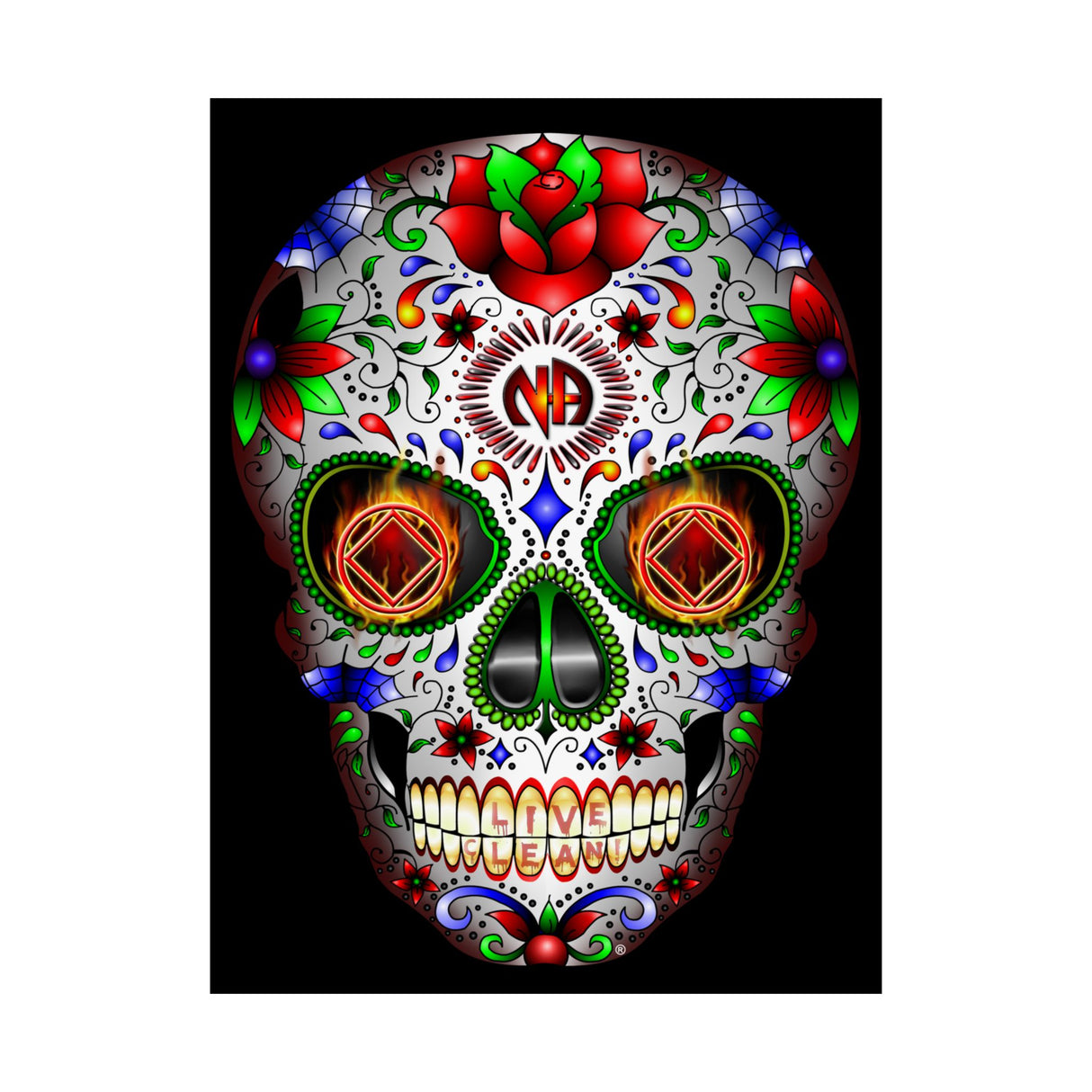 NA Sugar Skull 1 Vertical Posters