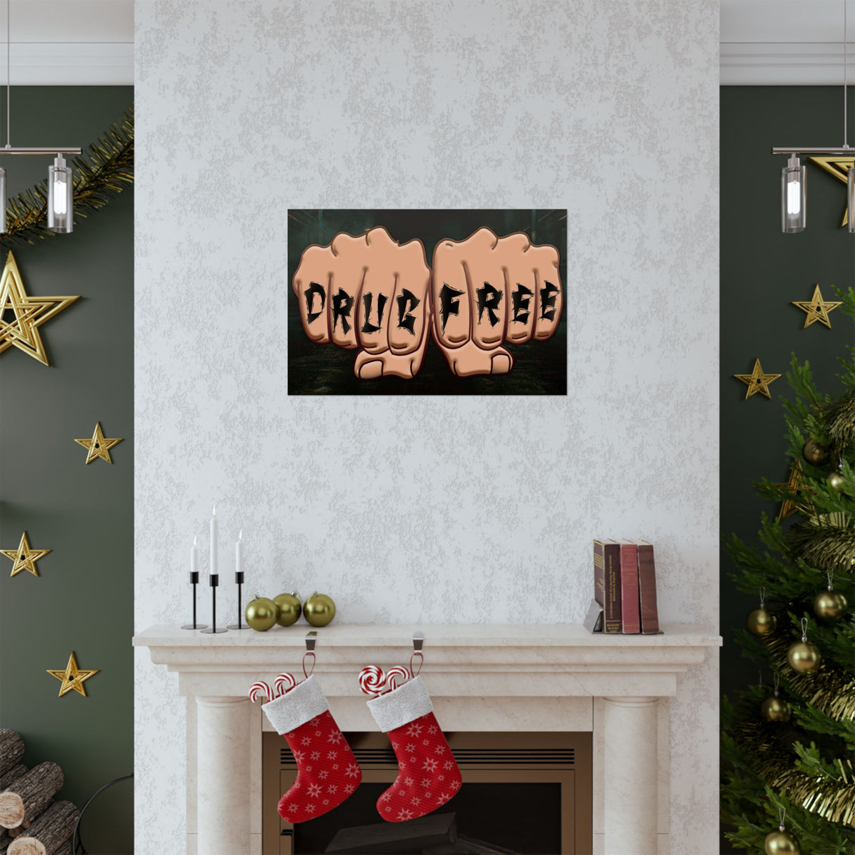 Drug Free Fist Horizontal Posters