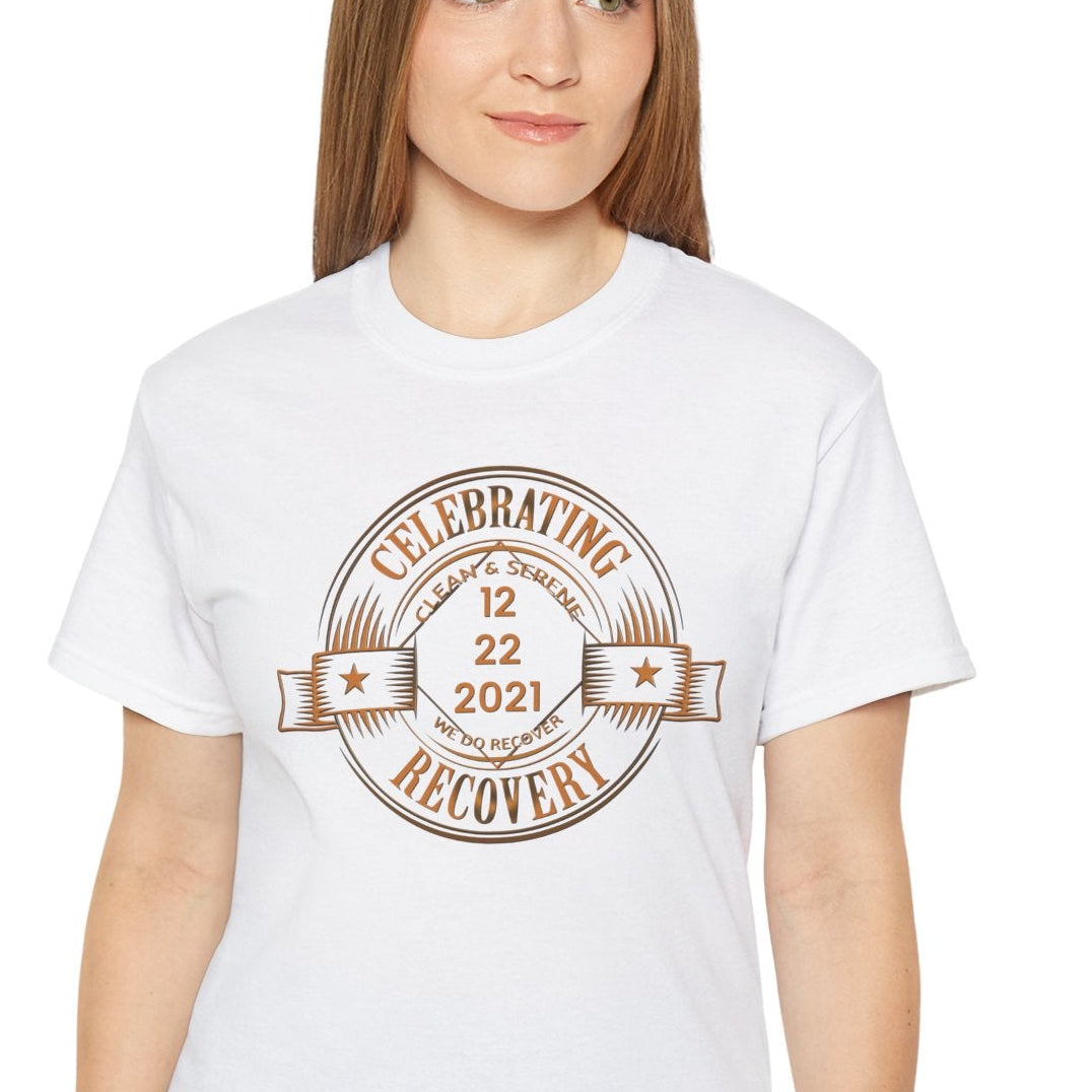 Custom Celebrating Recovery Badge dtg Tee