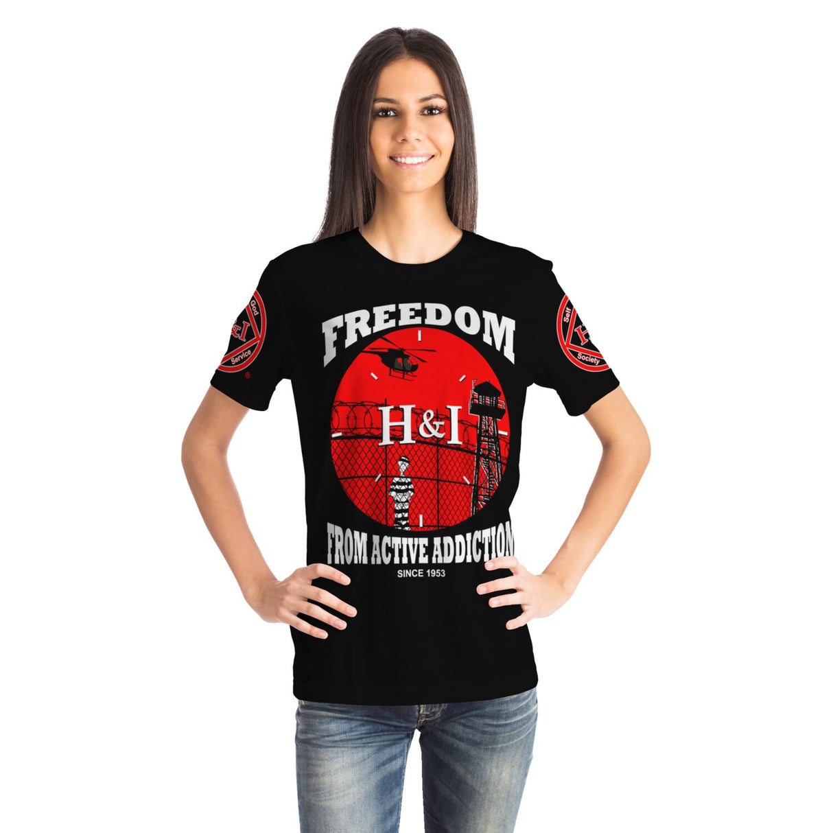 Freedom From Addiction AOP T-shirts