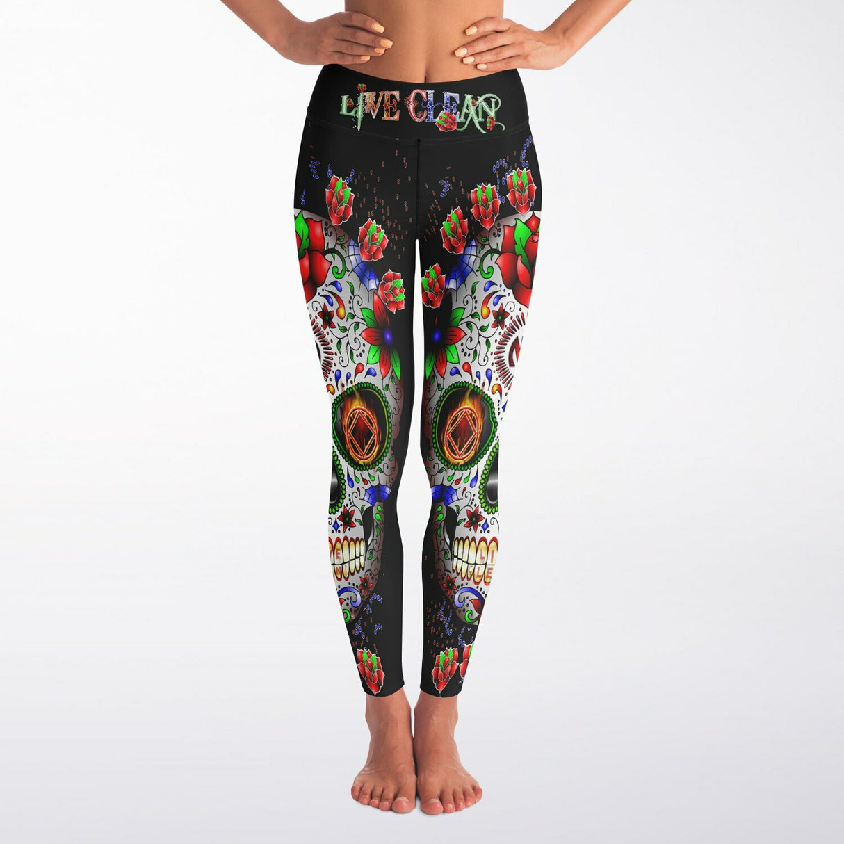 Sugar Skull V.2 Yoga Leggings - AOP