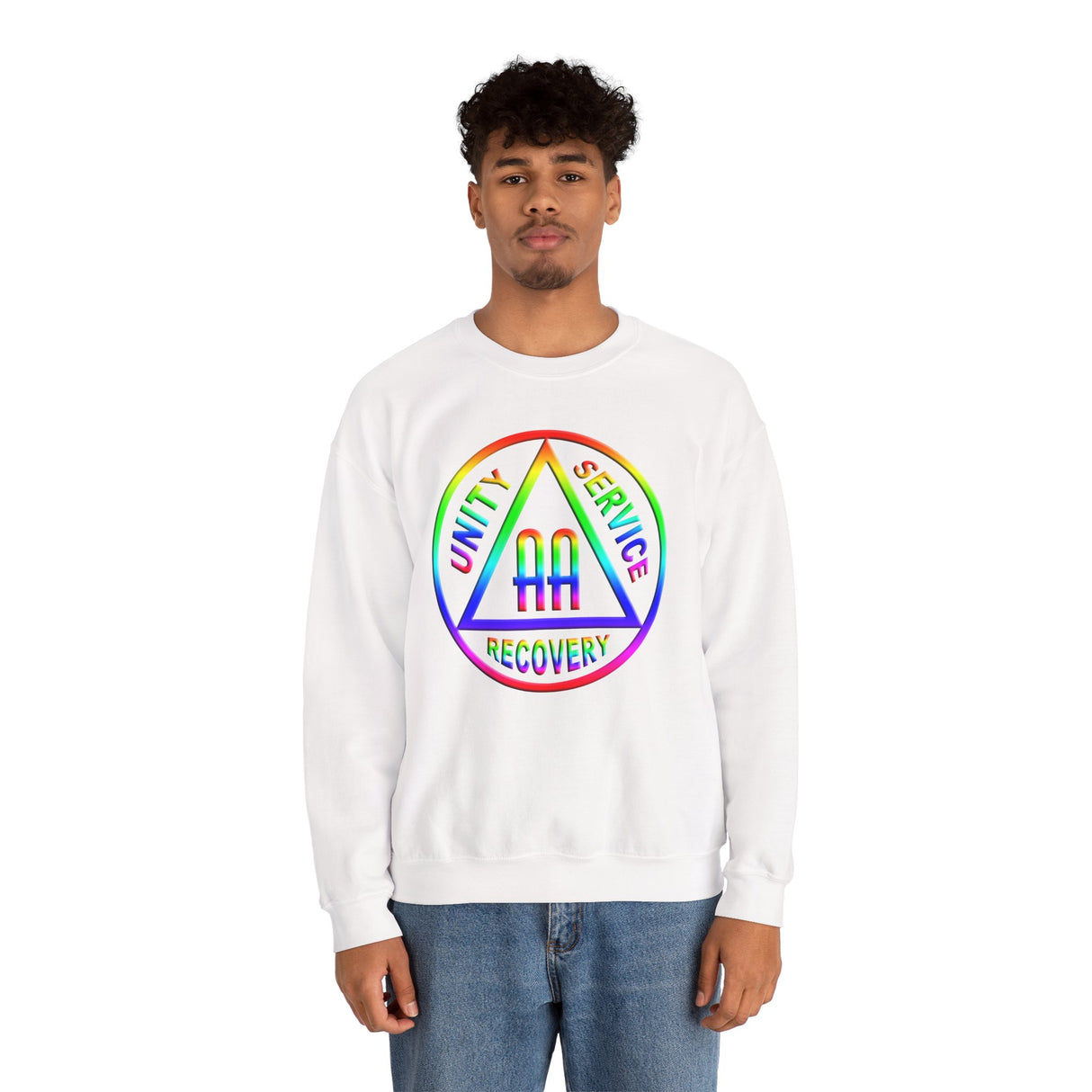 AA Rainbow Symbol dtg Crewneck Sweatshirt