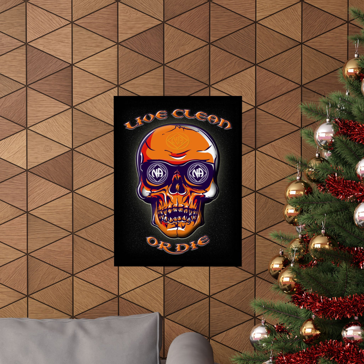 Live Clean Skull Vertical Posters