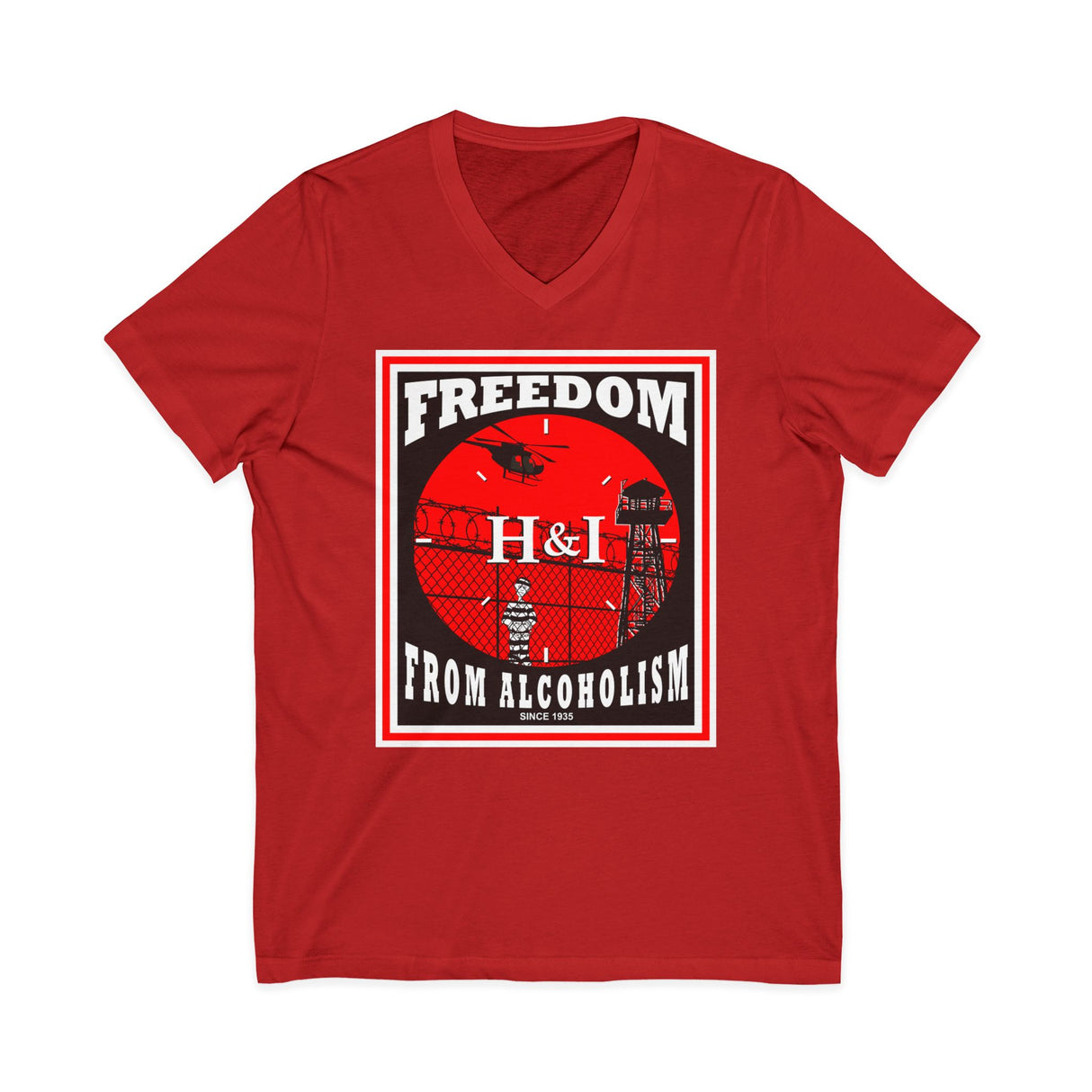 H&I Freedom From Alcoholism AA V-Neck Tee