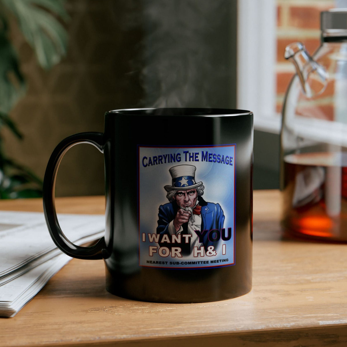 H&I Uncle Sam I Want You 11/15oz Black Mug