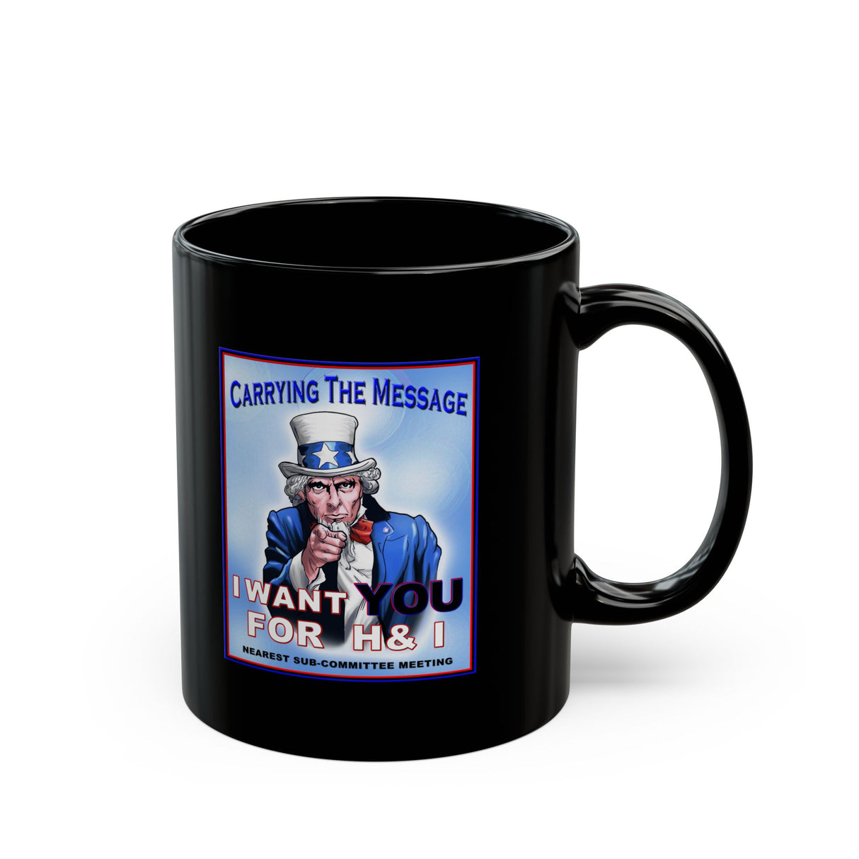 H&I Uncle Sam I Want You 11/15oz Black Mug