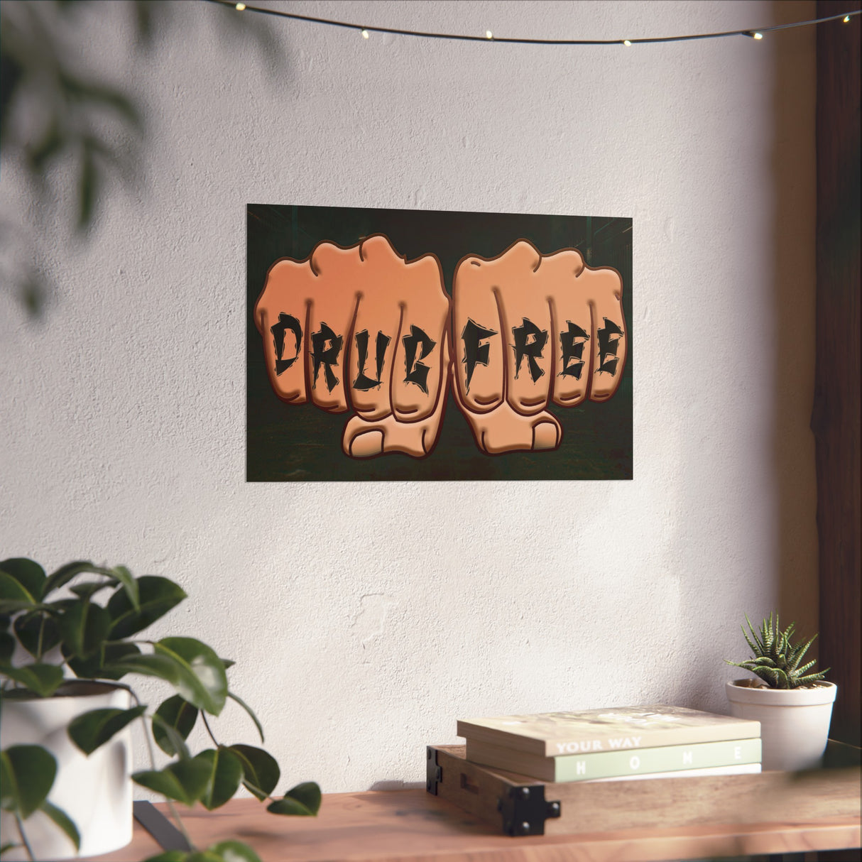 Drug Free Fist Horizontal Posters