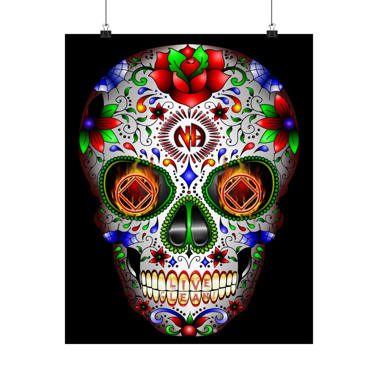 NA Sugar Skull 1 Vertical Posters