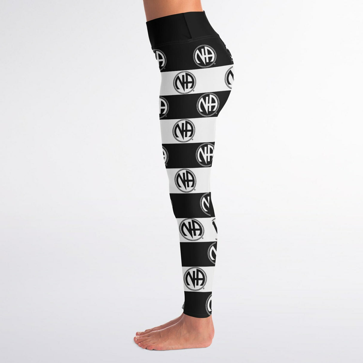 Black & White NA Symbols Yoga Leggings - AOP