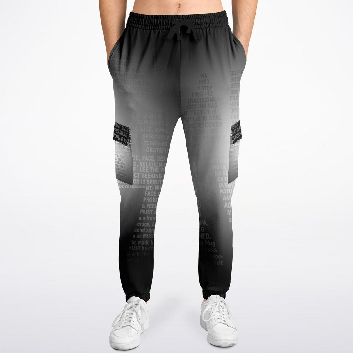 Black & White Message AOP Sweat Pants