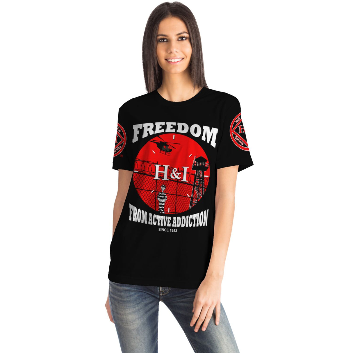 Freedom From Addiction AOP T-shirts