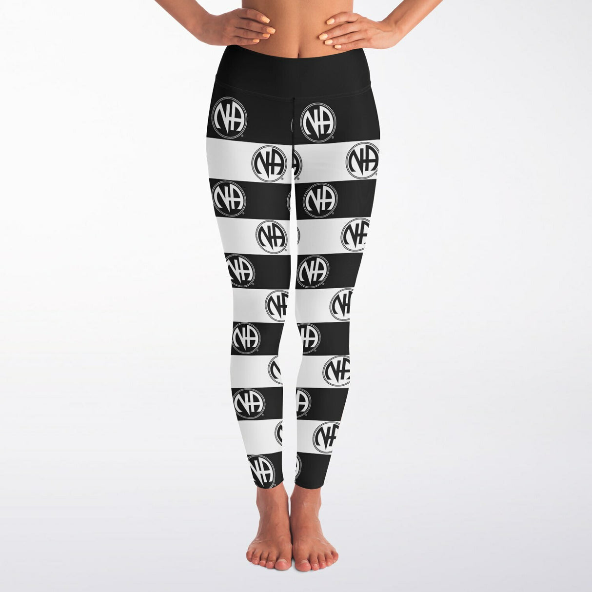 Black & White NA Symbols Yoga Leggings - AOP