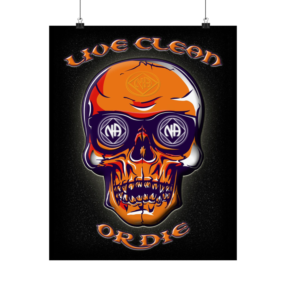 Live Clean Skull Vertical Posters