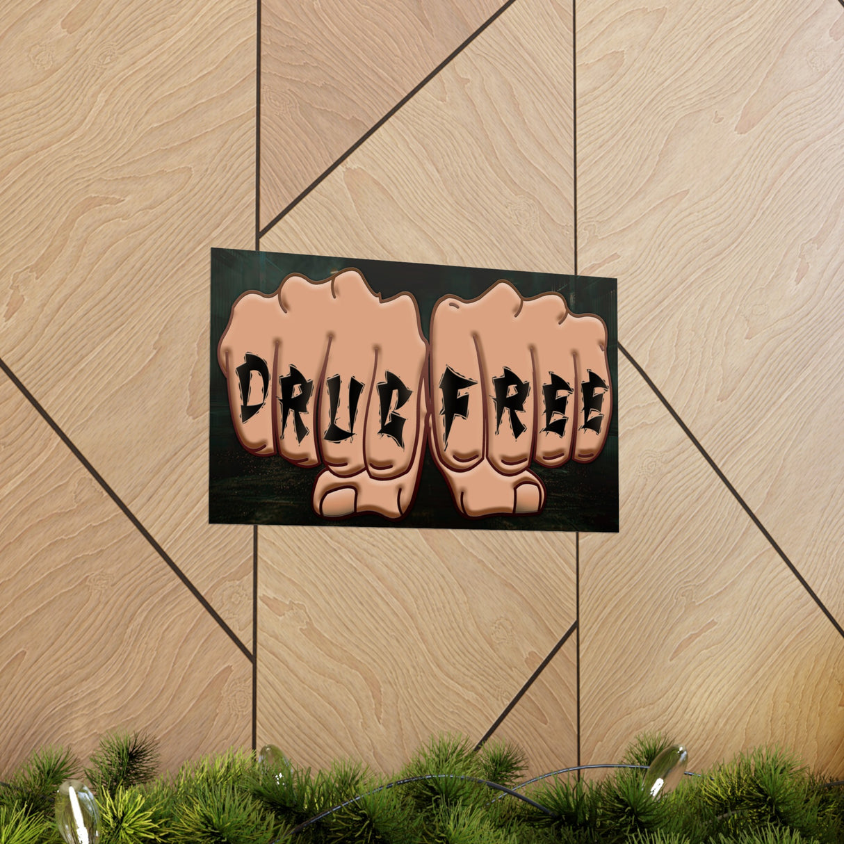 Drug Free Fist Horizontal Posters