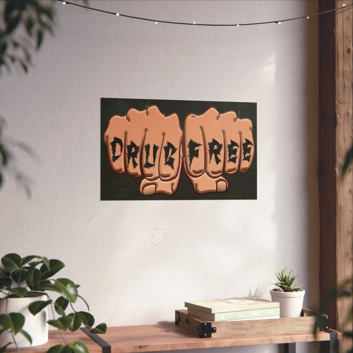 Drug Free Fist Horizontal Posters