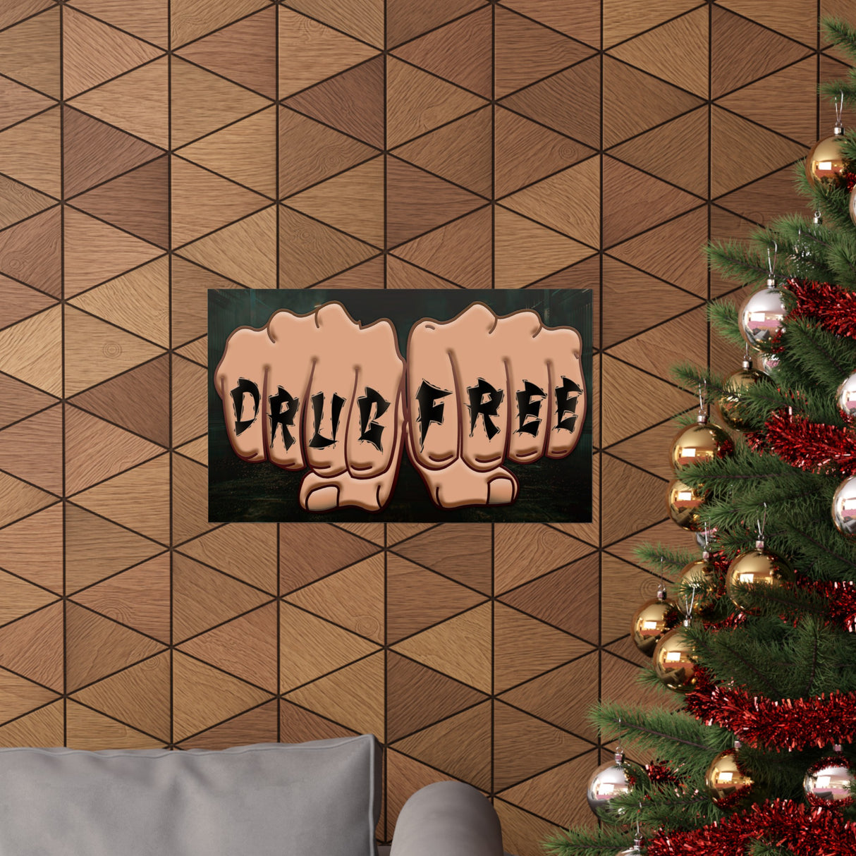 Drug Free Fist Horizontal Posters