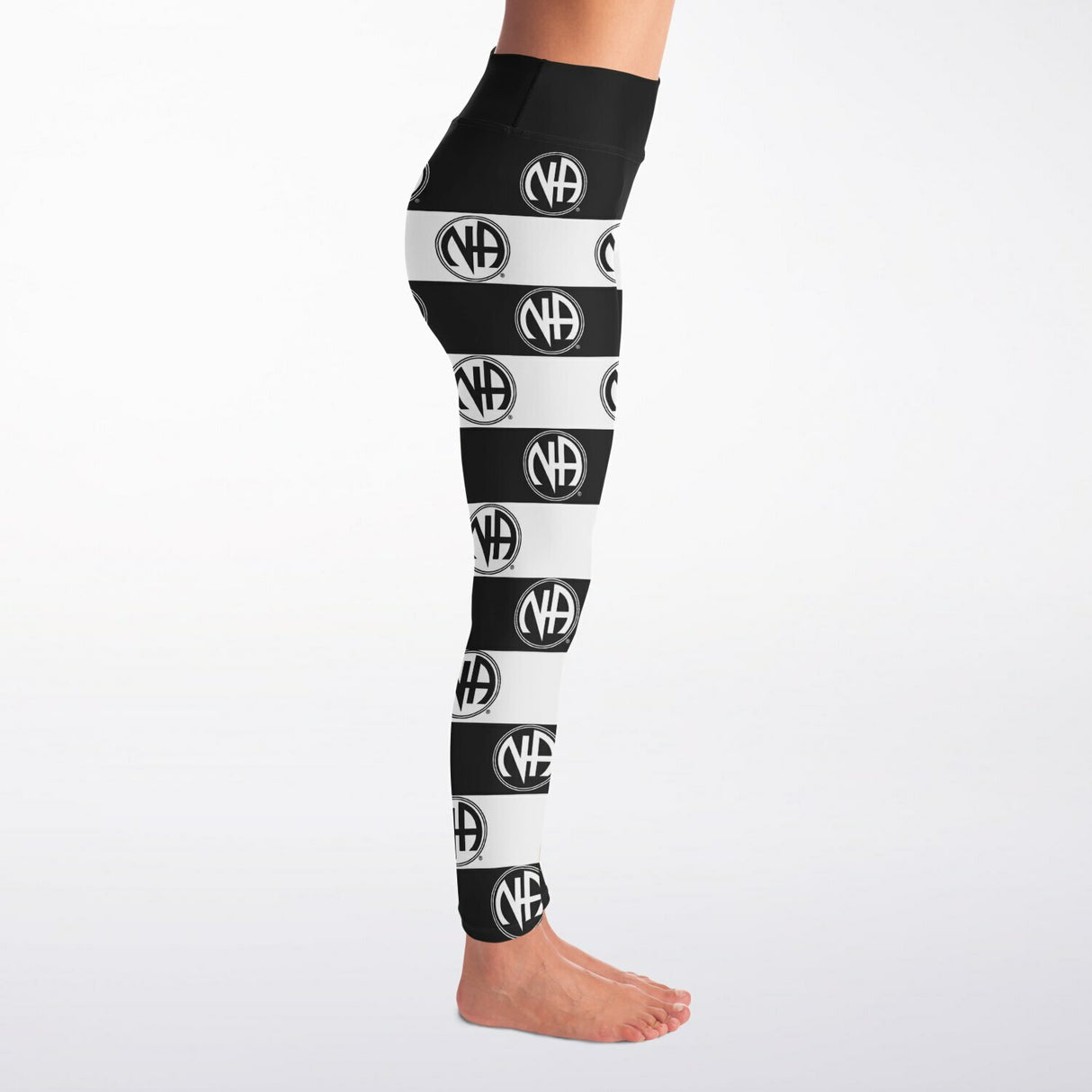 Black & White NA Symbols Yoga Leggings - AOP
