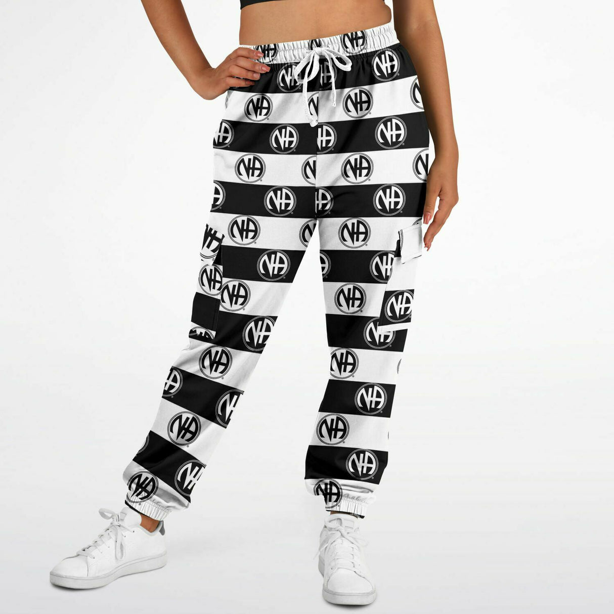 Striped NA Symbol AOP SWEAT PANTS