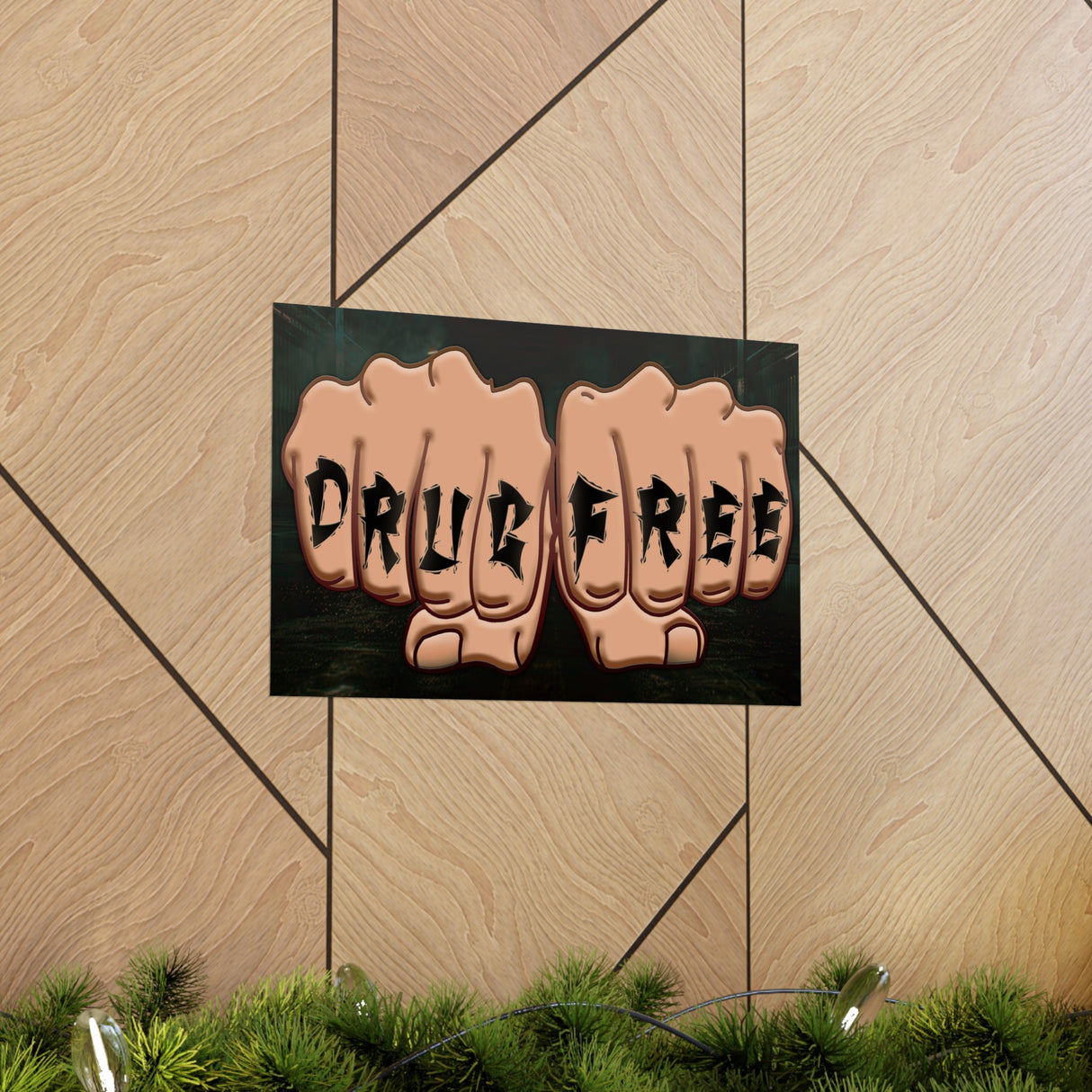 Drug Free Fist Horizontal Posters